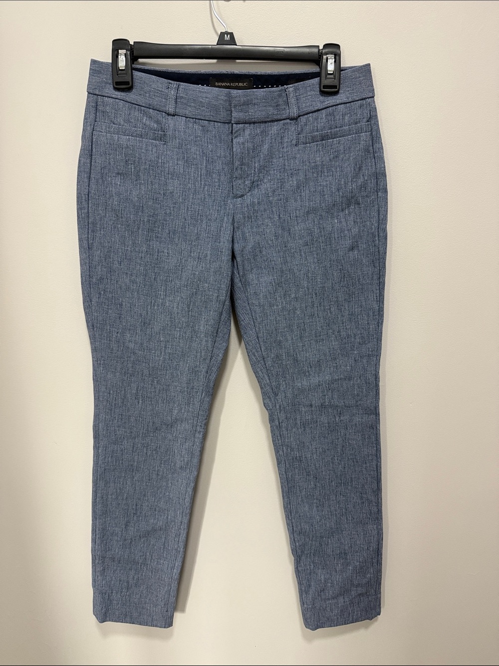Banana Republic Chambray-Style Blue Ankle Crop Pants